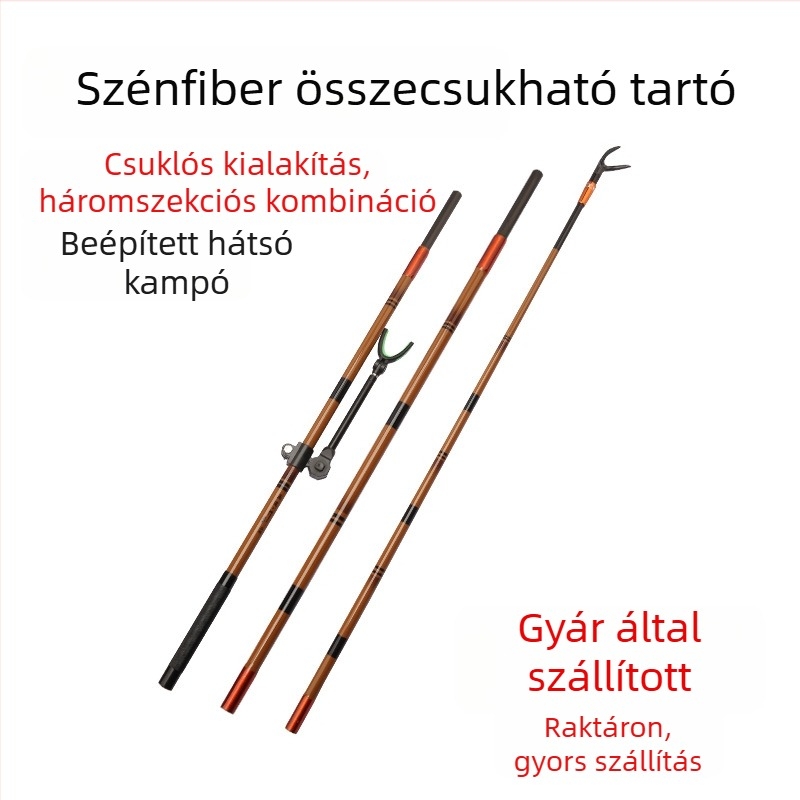 Szénszálas horgászbot tartó, többirányú forgatás, összecsukható nélkül, akkumulátor típusú