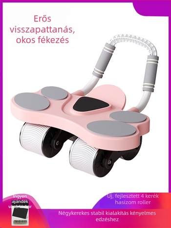 Négykerekű haskerék automatikus visszahúzással, nem összecsukható, könyöktámasz, súly 1,35 kg, otthoni és kültéri használatra