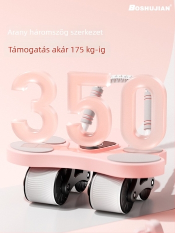 Négykerekű haskerék automatikus visszahúzással, nem összecsukható, könyöktámasz, súly 1,35 kg, otthoni és kültéri használatra