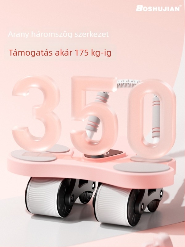 Négykerekű haskerék automatikus visszahúzással, nem összecsukható, könyöktámasz, súly 1,35 kg, otthoni és kültéri használatra