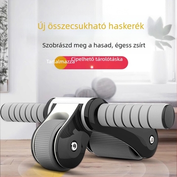 Összecsukható hasizom görgő kettős csapágyas görgővel – csendes otthoni fitness eszköz (Model 001, 1,3 kg)