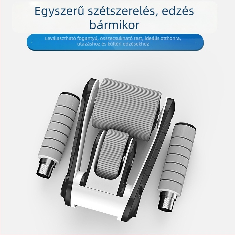 Összecsukható hasizom görgő kettős csapágyas görgővel – csendes otthoni fitness eszköz (Model 001, 1,3 kg)