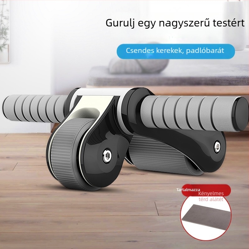 Összecsukható hasizom görgő kettős csapágyas görgővel – csendes otthoni fitness eszköz (Model 001, 1,3 kg)