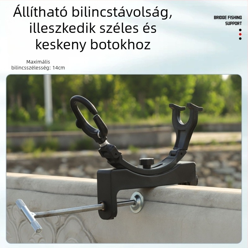 Többcélú csipeszes horgászbot-tartó hídhoz, hajókorláthoz, tengeri és tutaj botokhoz
