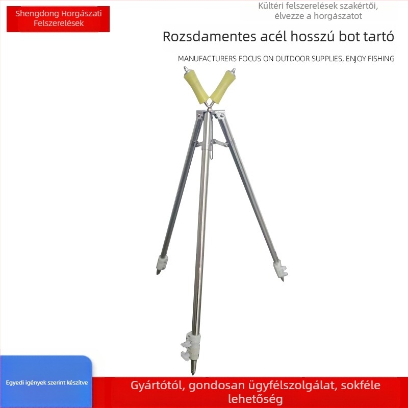 Rozsdamentes acélból készült teleszkópos horgászbot állvány görgővel és tripóval
