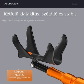 Kétfejű horgászbot-tartó – Rozsdamentes acél, Többirányú forgatás, Összecsukható: Nem (Márka: Jiajiaoni)