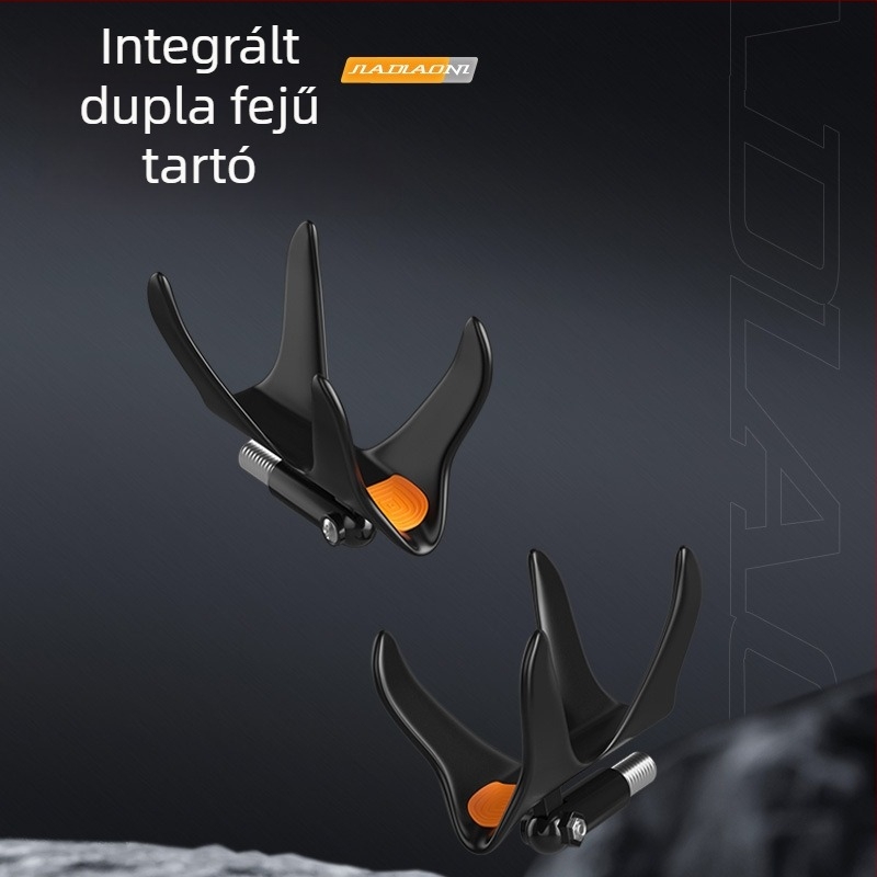 Kétfejű horgászbot-tartó – Rozsdamentes acél, Többirányú forgatás, Összecsukható: Nem (Márka: Jiajiaoni)