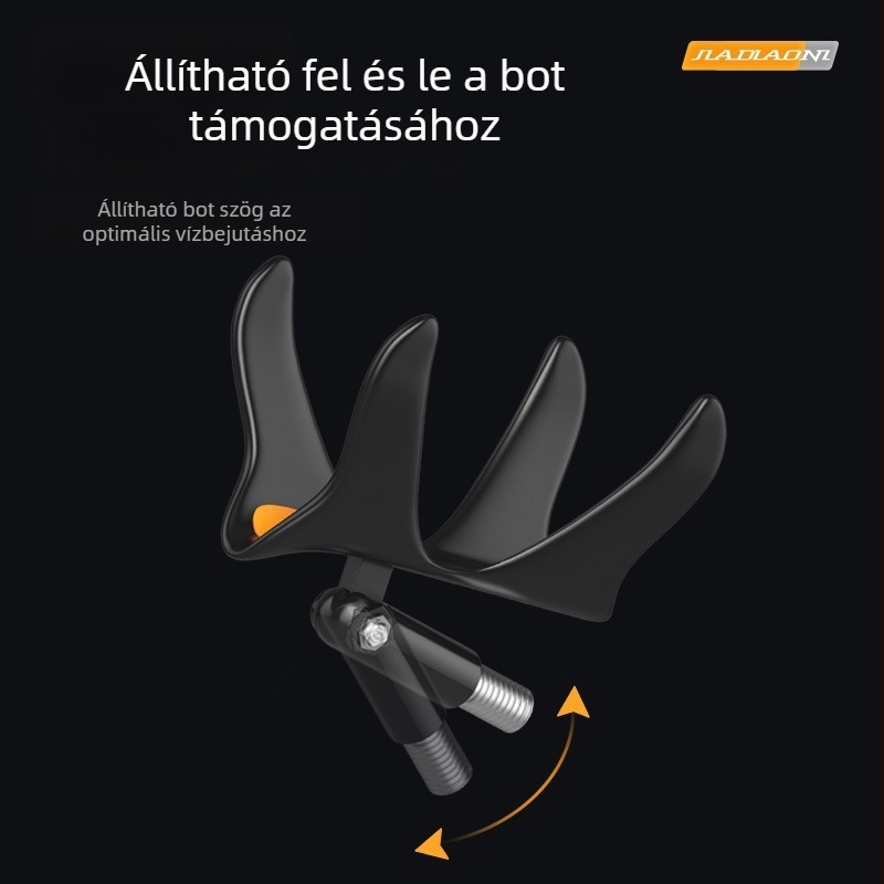 Kétfejű horgászbot-tartó – Rozsdamentes acél, Többirányú forgatás, Összecsukható: Nem (Márka: Jiajiaoni)