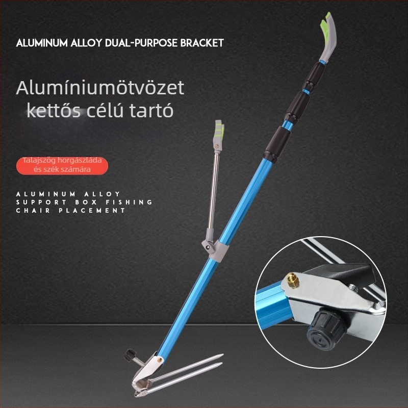 Alumíniumötvözetből készült horgászbot-tartó talajba szúrt állvánnyal