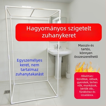 Padlón álló PVC keret téglalap alakú fürdő sátorhoz – zuhanyfal tartó