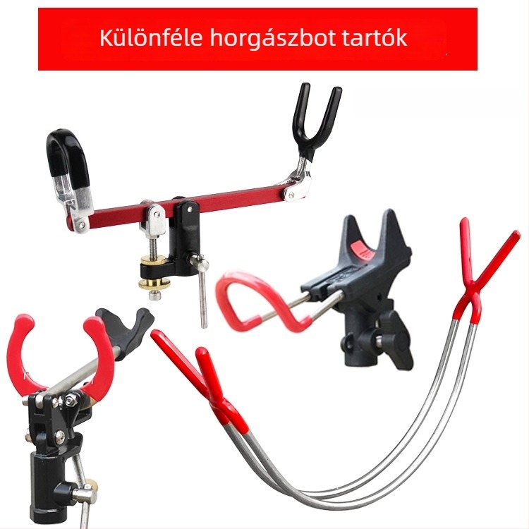 Fém torony típusú horgászbot tartó, többirányú forgással