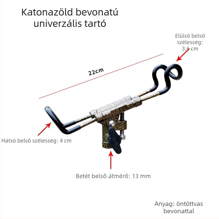 Fém torony típusú horgászbot tartó, többirányú forgással