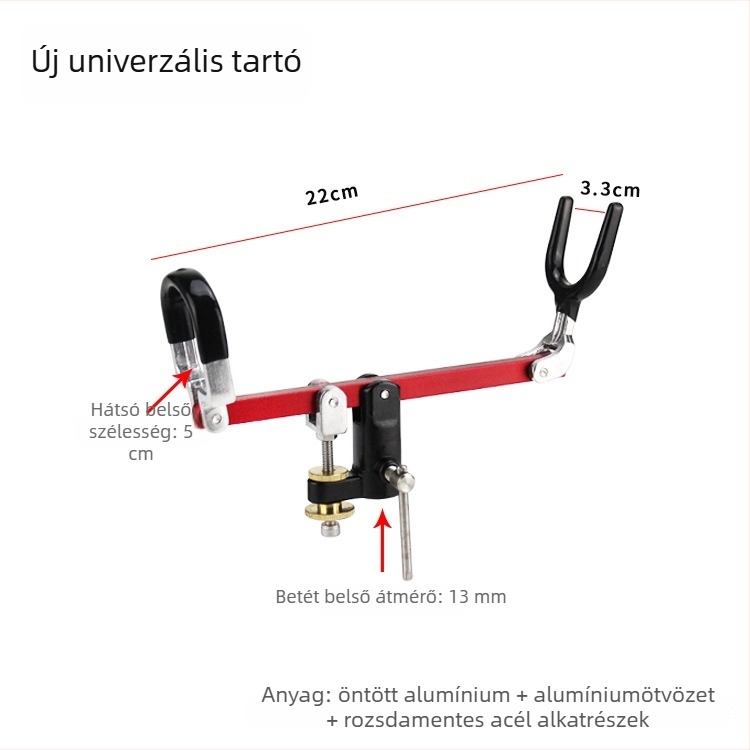 Fém torony típusú horgászbot tartó, többirányú forgással