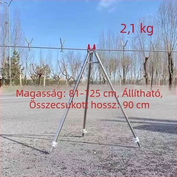 Új rozsdamentes acélból készült teleszkópos háromlábú állvány tengeri horgászathoz, riasztó tartóval