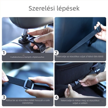 Autóülés horgászbot-tartó, 4 pozíció, univerzális az első és hátsó ülésekhez, Márka: Ailuri; Anyag: Karbon; Nem forgó; Nem összecsukható