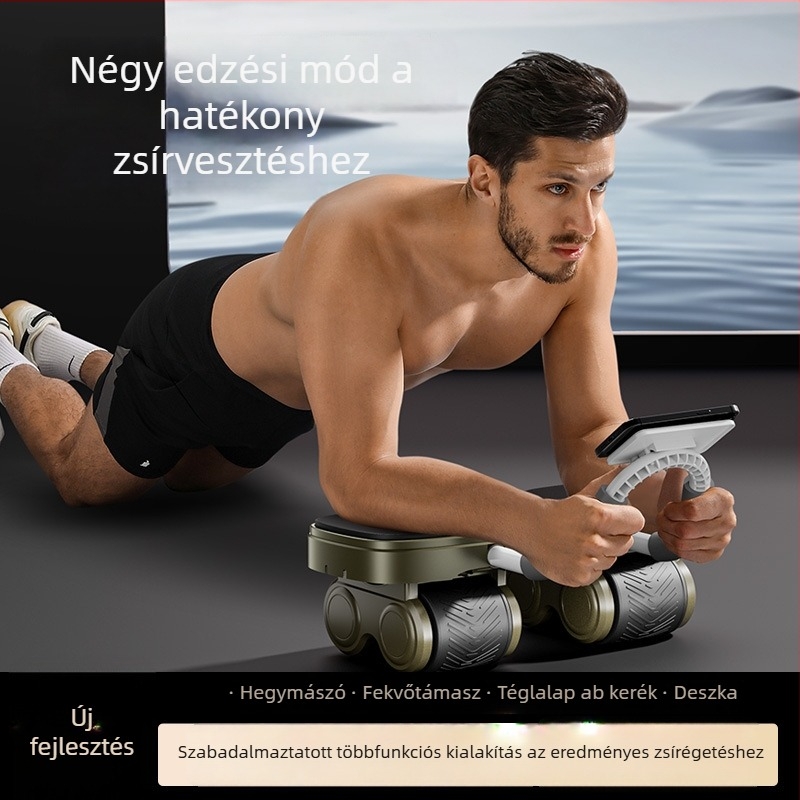 Négkerekű haskerék – csendes működés, nem összecsukható, súly 2,49 kg, otthoni és irodai edzéshez
