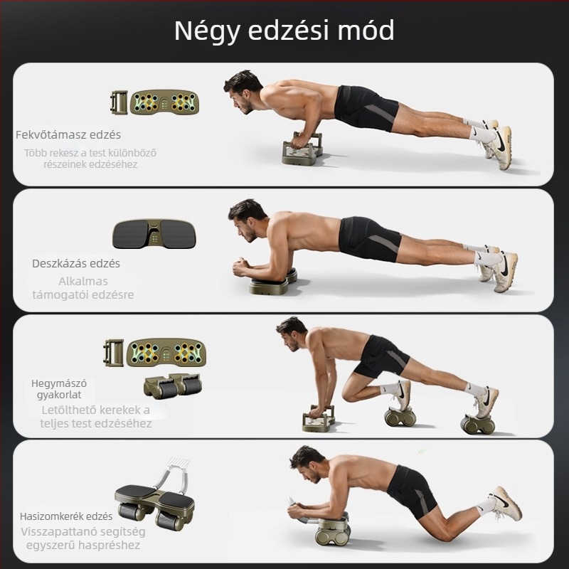 Négkerekű haskerék – csendes működés, nem összecsukható, súly 2,49 kg, otthoni és irodai edzéshez
