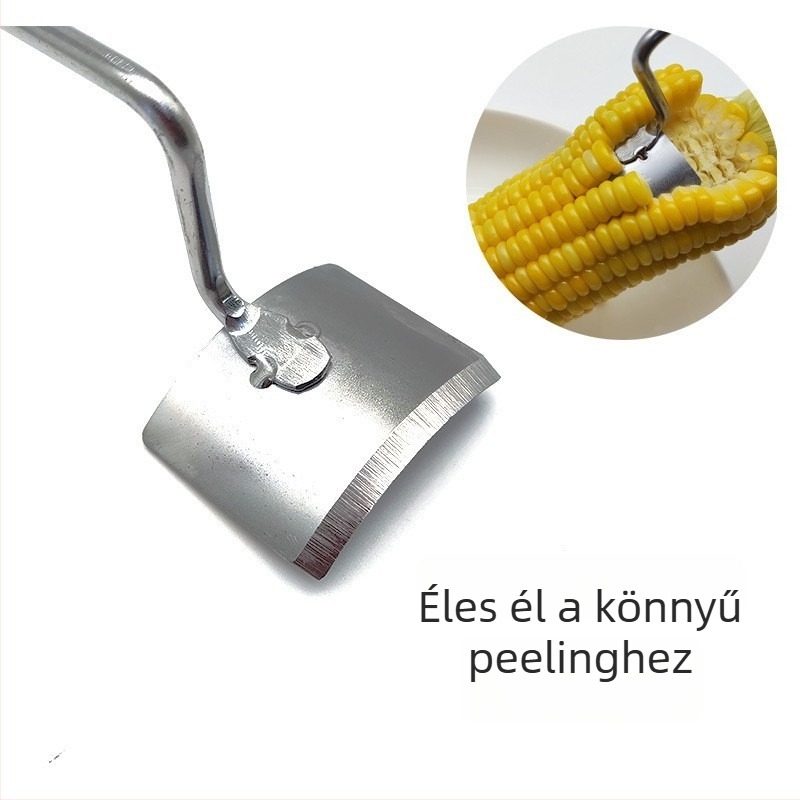 Kukoricapucoló kés rozsdamentes acél pengével, fa- vagy műanyag fogantyúval – modern minimalista stílus