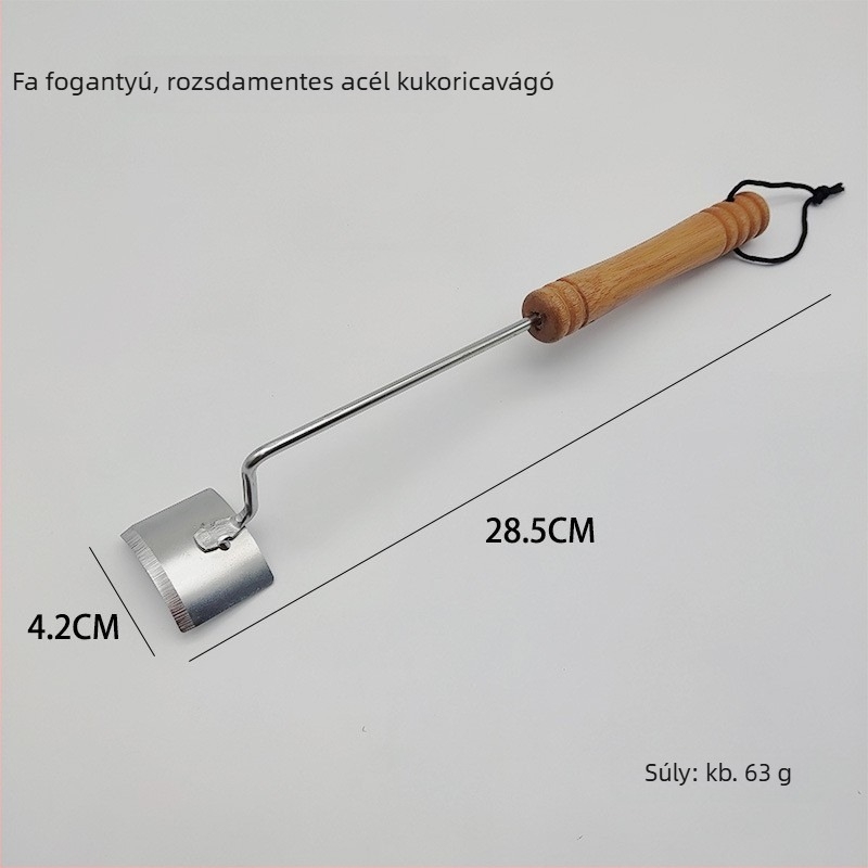 Kukoricapucoló kés rozsdamentes acél pengével, fa- vagy műanyag fogantyúval – modern minimalista stílus