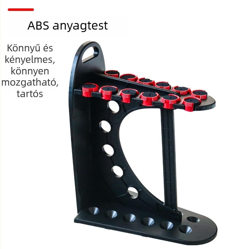 C-típusú horgászbot-kiállító állvány ABS műanyagból, 12 rekeszes bottartó
