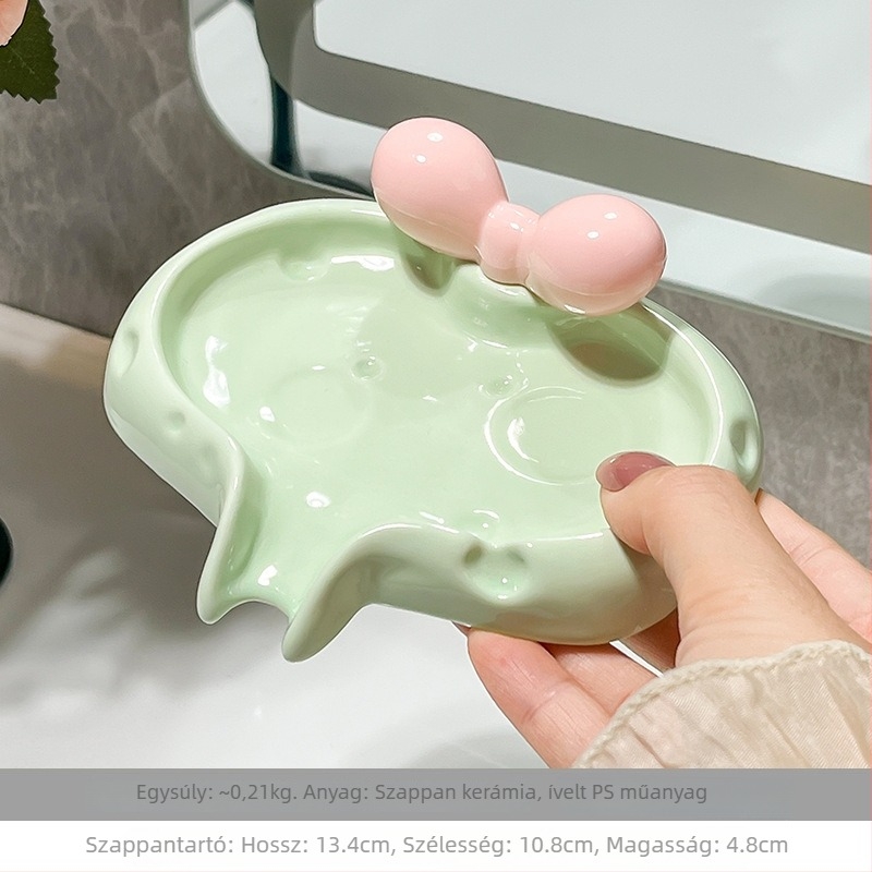 Fürdőszobai kerámia szappantartó fedél nélküli, csöpögtető funkcióval, Pottery Exhibition márka