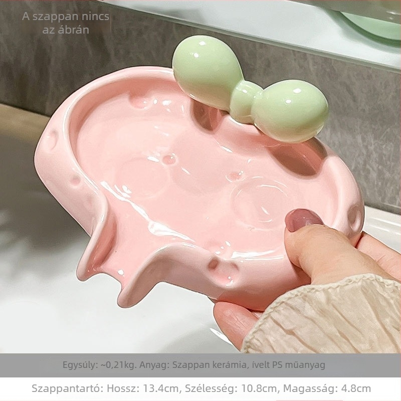Fürdőszobai kerámia szappantartó fedél nélküli, csöpögtető funkcióval, Pottery Exhibition márka