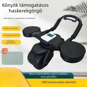 Kétkerekű hasizom-edző roller, nem összecsukható dizájn, modell ZW001, 1,8 kg, otthoni, irodai és kültéri használatra
