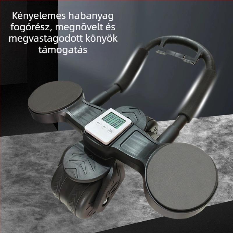 Kétkerekű hasizom-edző roller, nem összecsukható dizájn, modell ZW001, 1,8 kg, otthoni, irodai és kültéri használatra