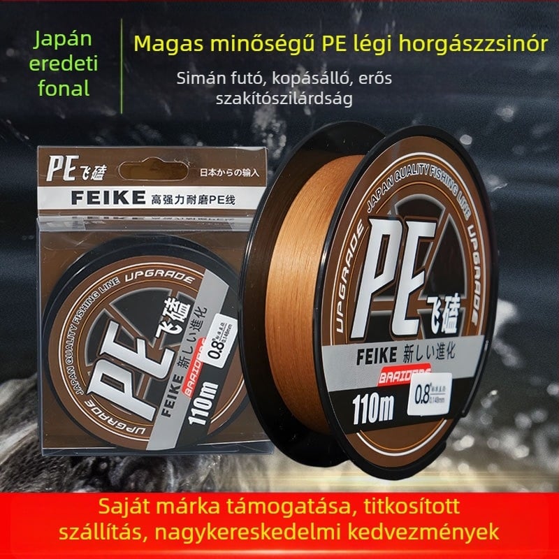 Fő horgász damil, erős fonott PE damil, tilápia-specifikus harapás elleni, 100 darabos doboz, engedélyezett magánmárka