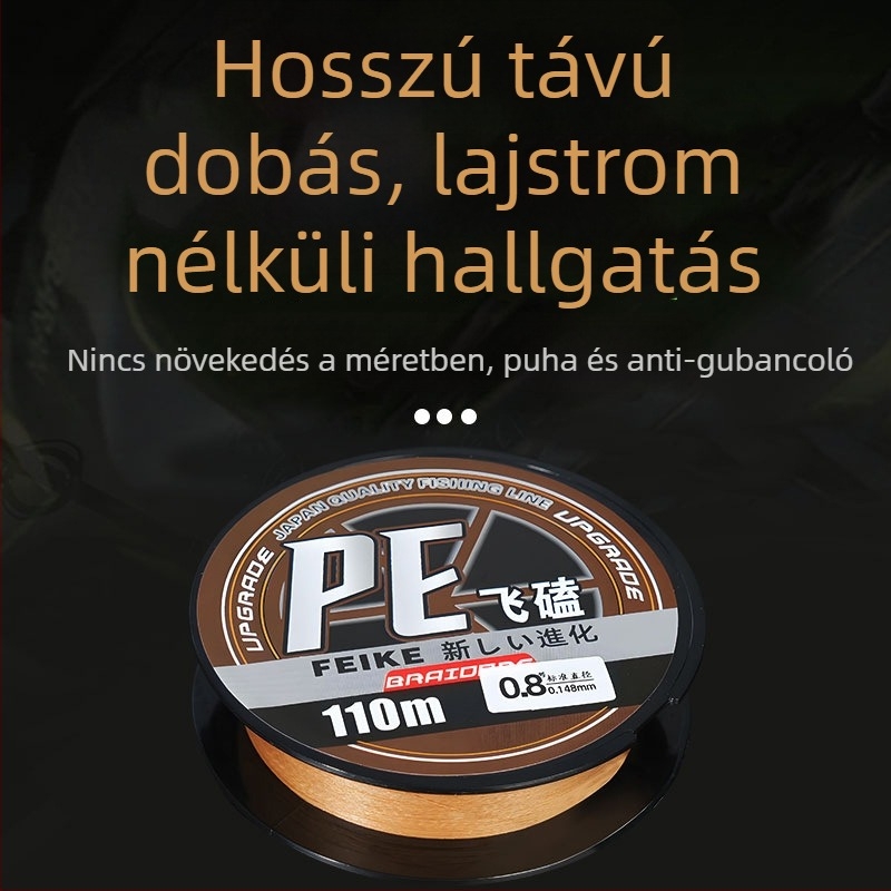 Fő horgász damil, erős fonott PE damil, tilápia-specifikus harapás elleni, 100 darabos doboz, engedélyezett magánmárka