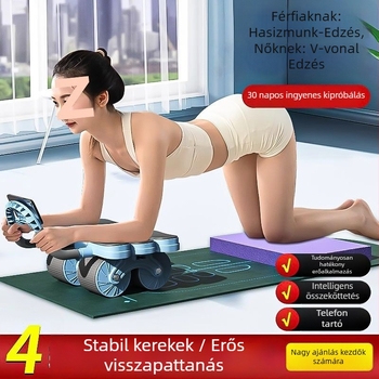 Hat könyökös haskerék, 1,7 kg, nem összecsukható, otthoni, irodai és kültéri edzéshez