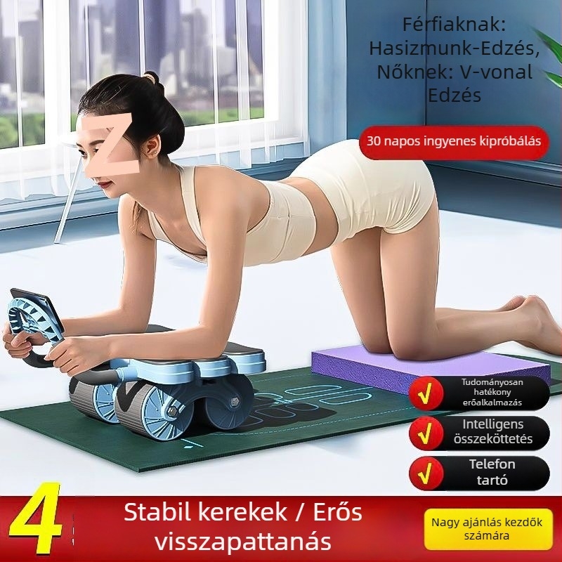 Hat könyökös haskerék, 1,7 kg, nem összecsukható, otthoni, irodai és kültéri edzéshez