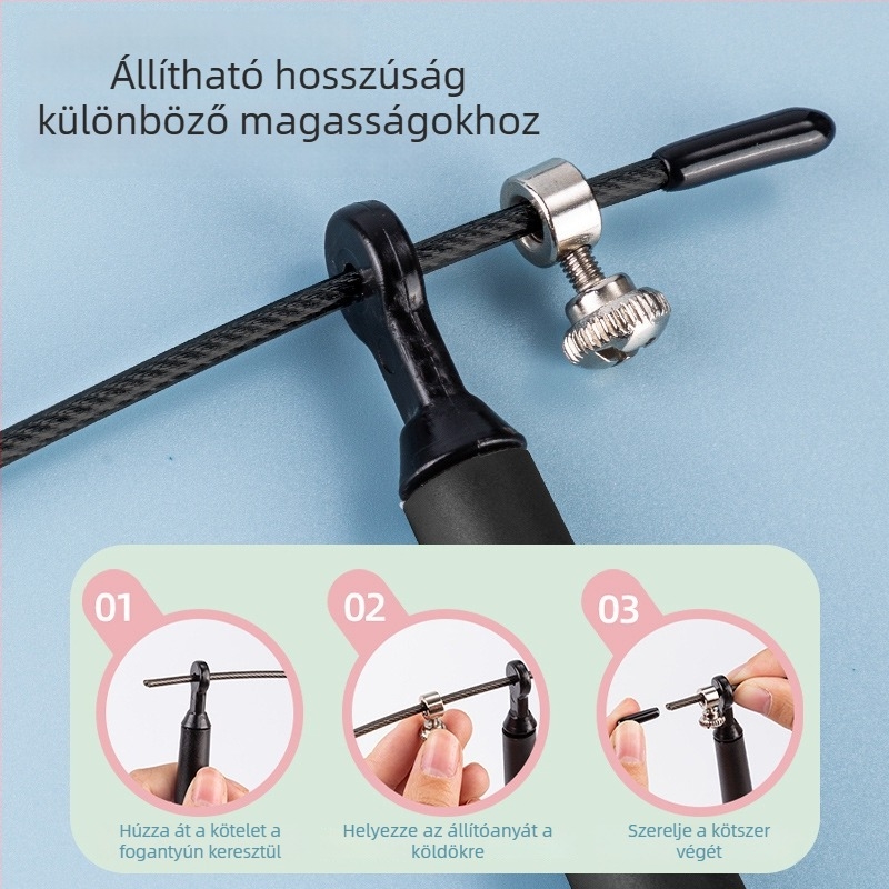 Effective acélhuzalos ugrókötél gyors ugráláshoz, modell F4137s, edzéshez