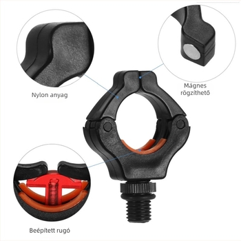 Európai stílusú horgászbot mágneses tartó, nylon-plasztik klipsz fejjel; Anyag: Nylon; Engedélyezett magánmárkák: Igen