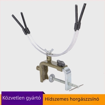 Kétfunkciós horgászbot-tartó, összehajtható, fém, többirányú forgatás