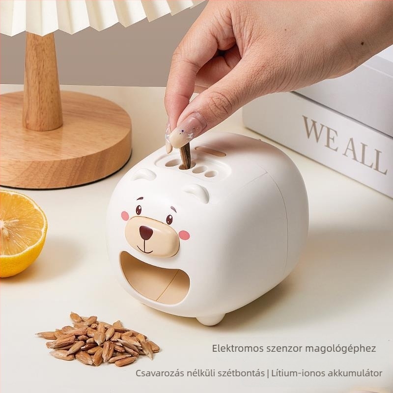 Medve alakú automata napraforgó-magos hántoló gép, logónyomás lehetőséggel (Márka: Más; Bevezetés: 2017 tavasza; Anyag: Egyéb; Stílus: Modern egyszerűség; Logó nyomtatás: Igen)