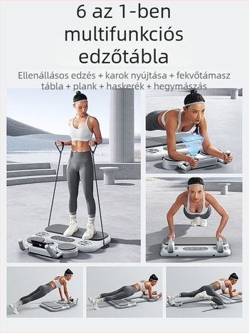 LIUUU hat-in-one otthoni fitnesz eszköz: fekvőtámasz fogantyú, plank tábla, haskerék, mellkas- és hasizom-edző; nem összecsukható; ideális irodába, kültérre és otthoni használatra