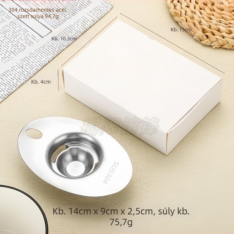 Rozsdamentes acél tojásfehérje szeparáló – kézi konyhai eszköz logónyomtatási és testreszabható márkázási lehetőséggel