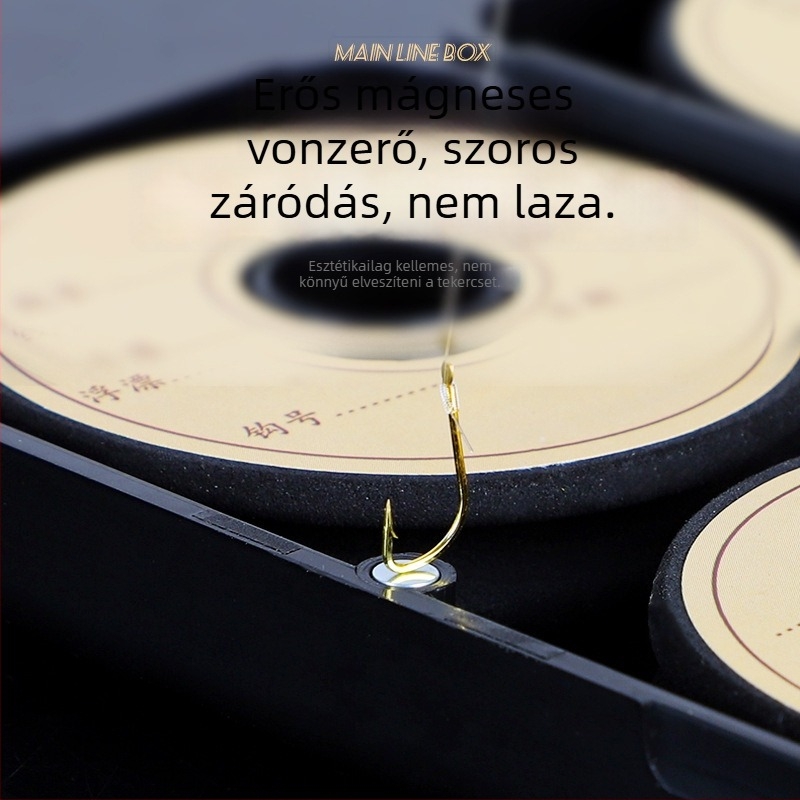 Hordozható damil- és horogtároló doboz, nagy kapacitású
