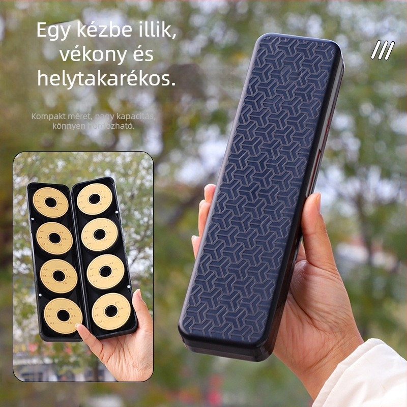 Hordozható damil- és horogtároló doboz, nagy kapacitású