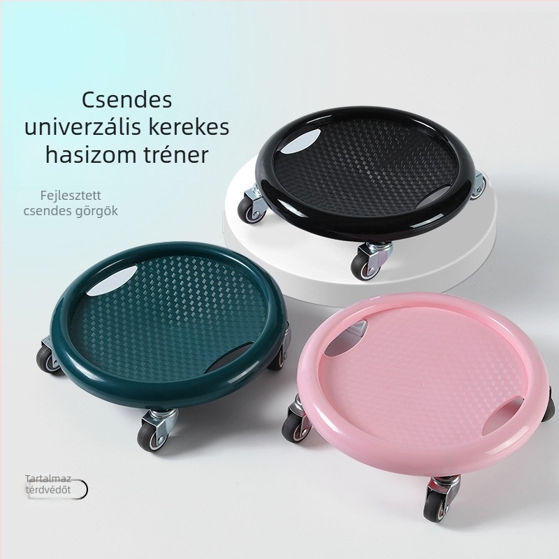 Négylábú hasizom-edző kerék, csendes működés, univerzális modell, ideális irodába, otthonra és a szabadba – súly 0,85 kg