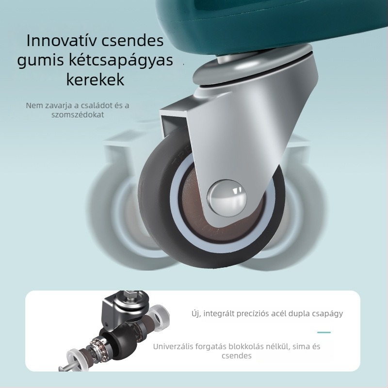 Négylábú hasizom-edző kerék, csendes működés, univerzális modell, ideális irodába, otthonra és a szabadba – súly 0,85 kg