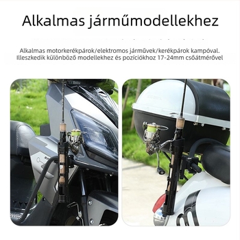 Lexin horgászbot tartó motorkerékpárhoz és elektromos járműhöz, hordozható rögzítő és tárolókeret, tartalmaz csali készletet