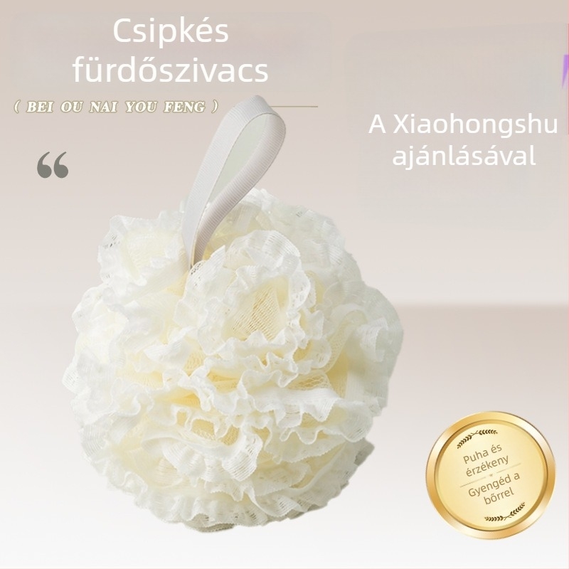 Csipkés fürdőgolyó, PE anyag, Zhejiang eredetű, dobozban 200 darab, testreszabás elérhető