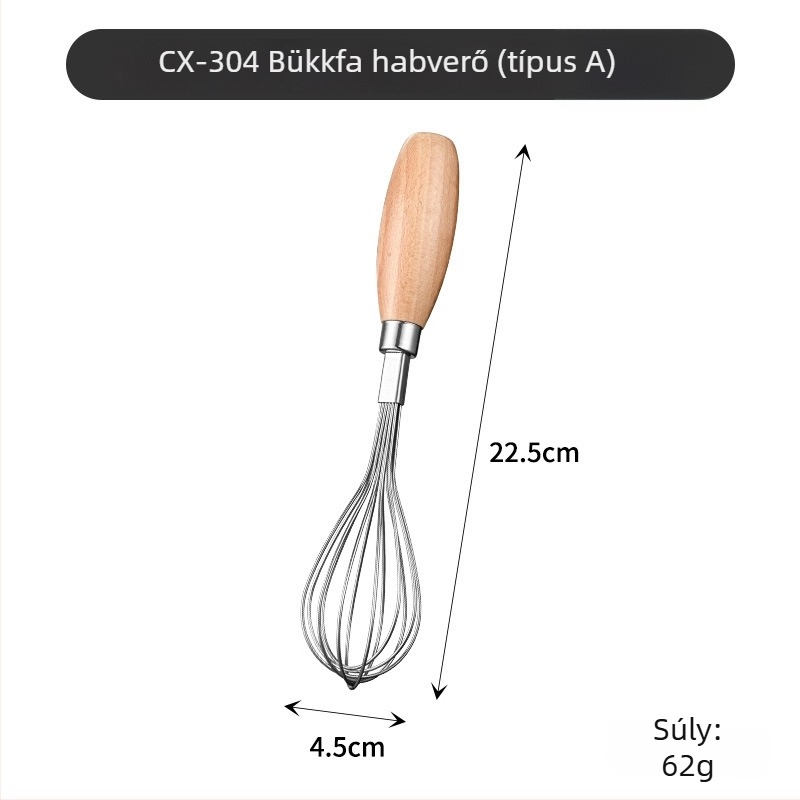 304 rozsdamentes acélból készült pürésítő fa fogantyúval, konyhai szita és tojásfehérje szeparátor, modern minimál stílus