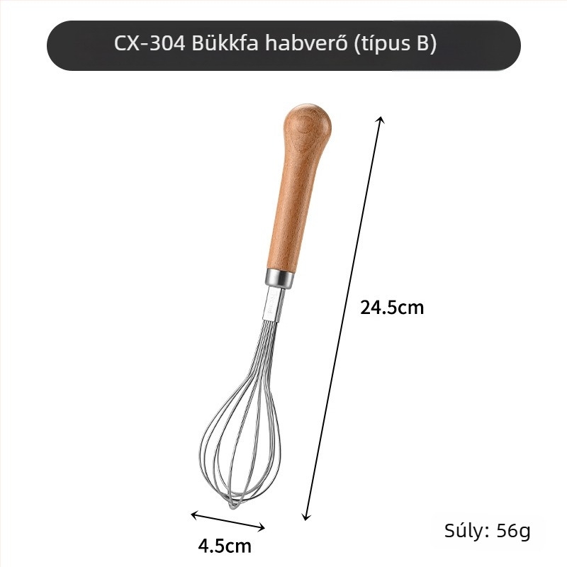 304 rozsdamentes acélból készült pürésítő fa fogantyúval, konyhai szita és tojásfehérje szeparátor, modern minimál stílus