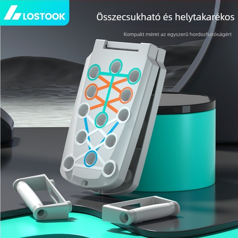 Lostock Összecsukható Push-up Állvány, Hordozható Fitnesz Tábla Mellkas- és Hasizom Edzéshez, Súly 500