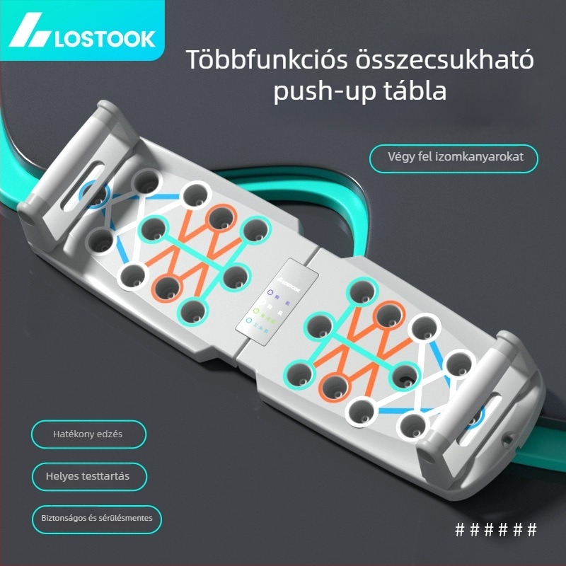 Lostock Összecsukható Push-up Állvány, Hordozható Fitnesz Tábla Mellkas- és Hasizom Edzéshez, Súly 500