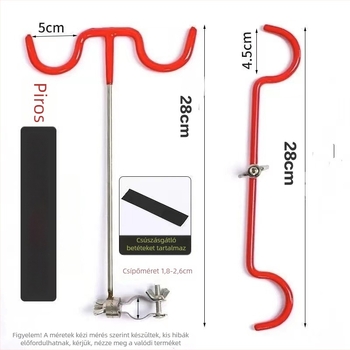 Fém hátsó akasztó horgászbot-tartó – dupla rúd tartó, dupla fejű dizájn