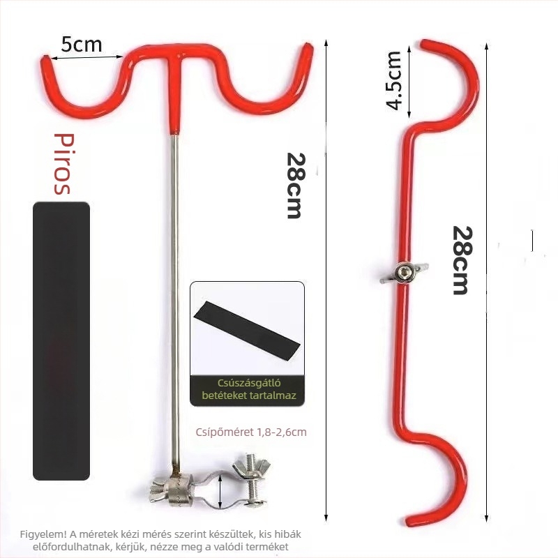 Fém hátsó akasztó horgászbot-tartó – dupla rúd tartó, dupla fejű dizájn